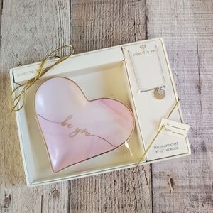 "Be You" 2pc Charm Necklace Heart & Trinket Tray Set